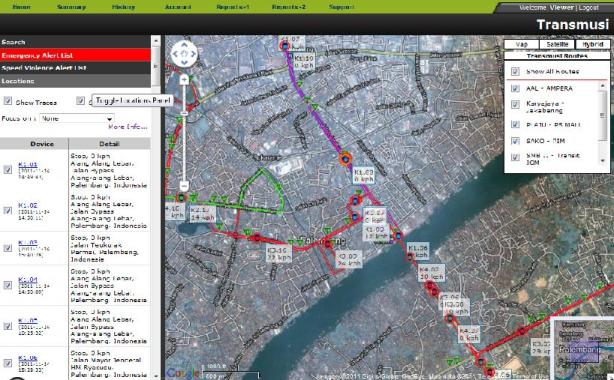Fleet Monitoring System BRT Transmusi Palembang